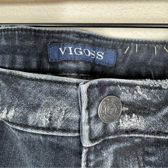 Vigoss The Thompson Tomboy Jeans Black Washed Distressed Stretch Plus Size 16 - Picture 4 of 9